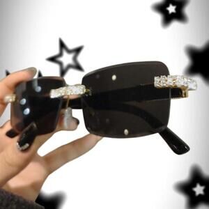 Women's Black and Brown Sunglass